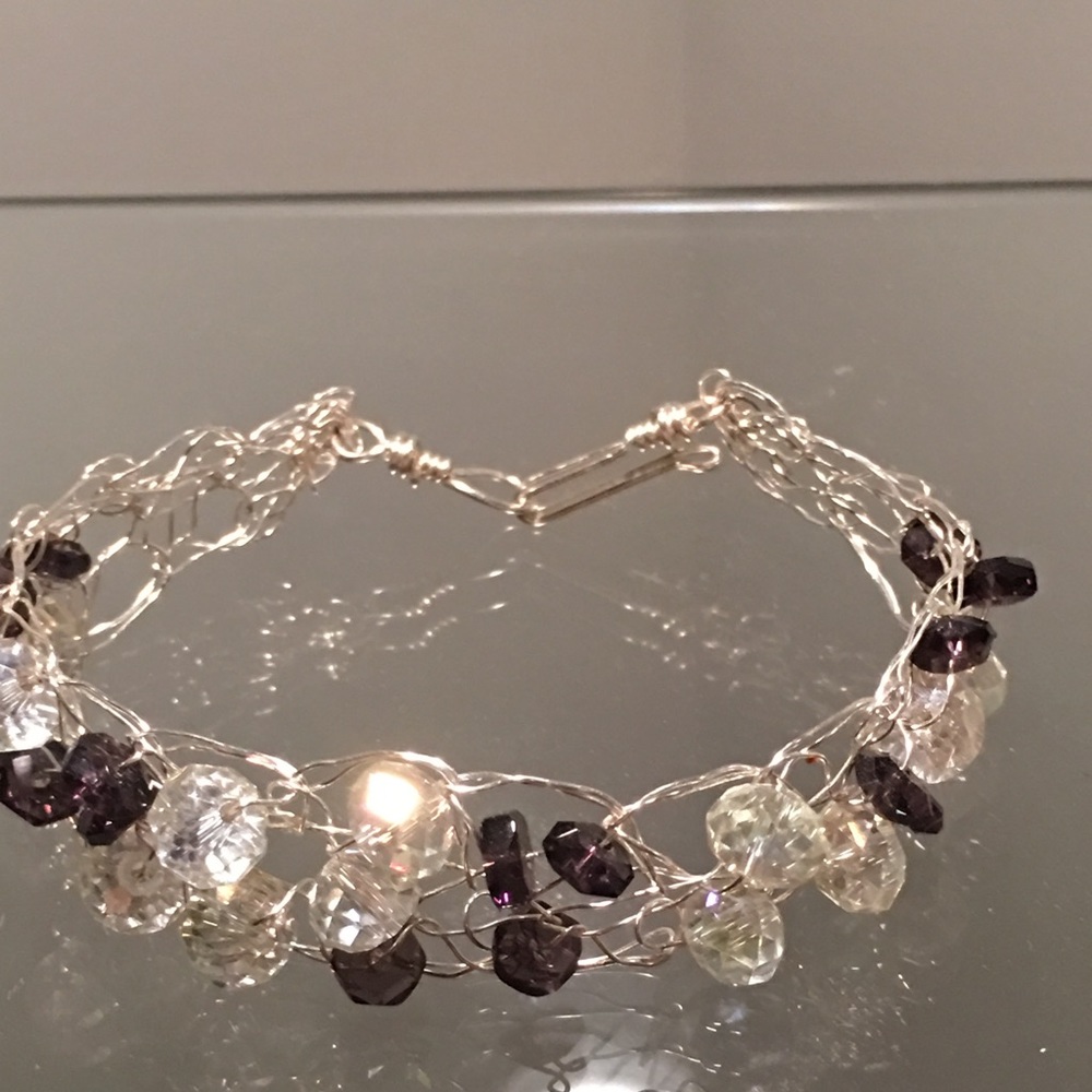 Handmade wire stone bracelet